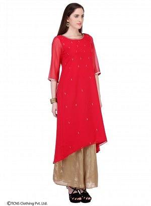 Red 3/4 Sleeve kurta