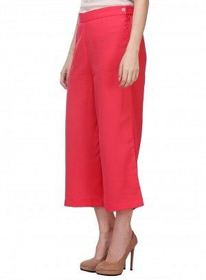 Pink Cropped Palazzos