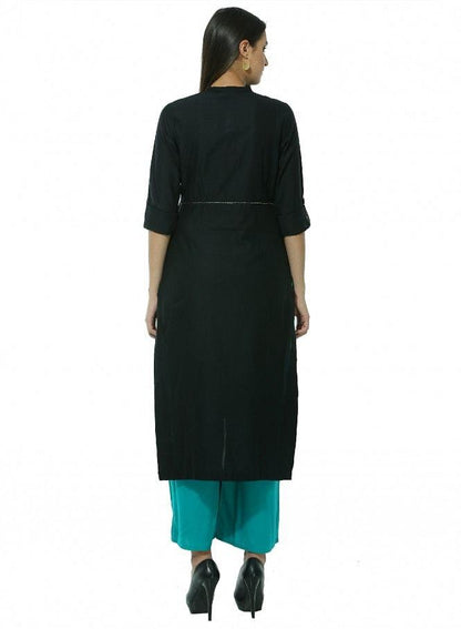 Black kurta - wforwoman