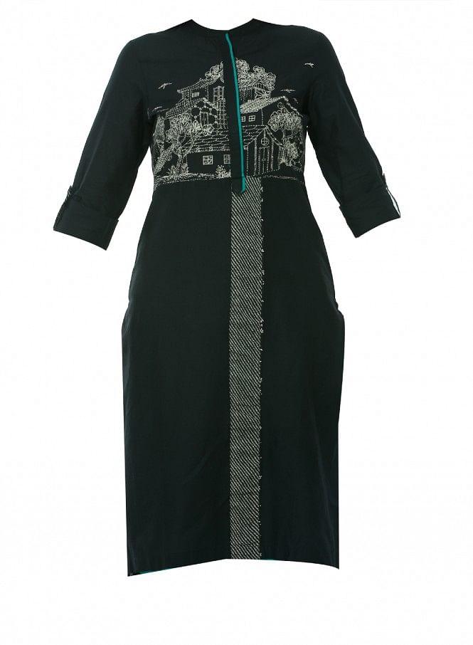 Black kurta - wforwoman