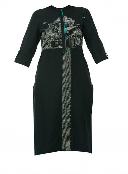 Black kurta - wforwoman