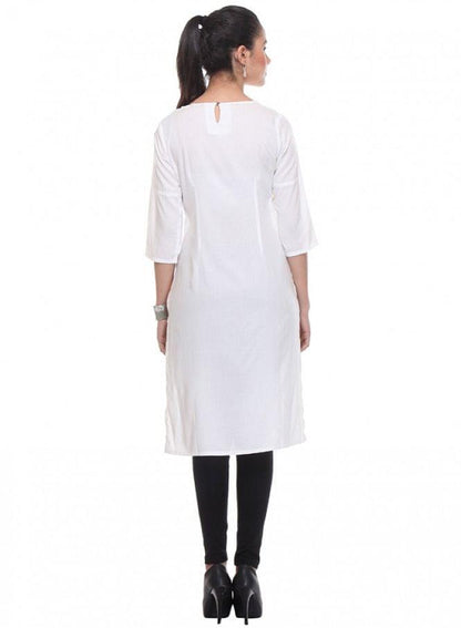 White Printed kurta - wforwoman