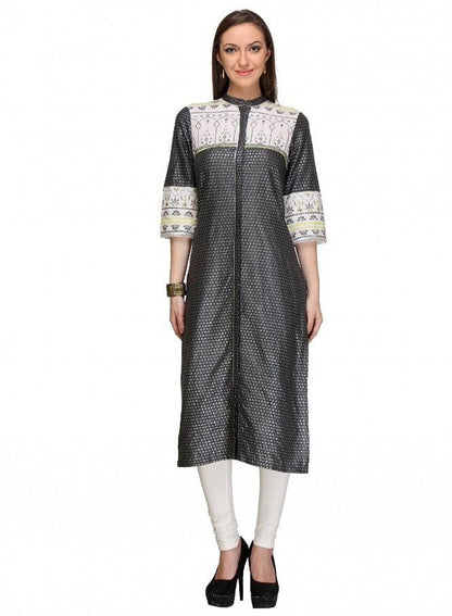 Grey Printed kurta - wforwoman