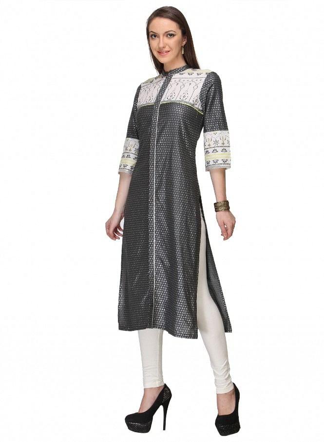 Grey Printed kurta - wforwoman