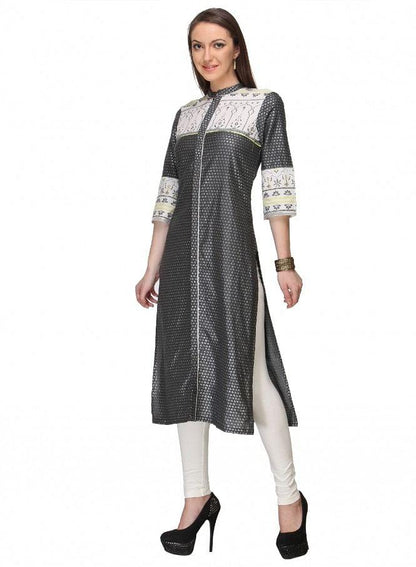 Grey Printed kurta - wforwoman