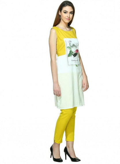 White Printed kurta - wforwoman