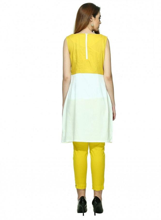 White Printed kurta - wforwoman