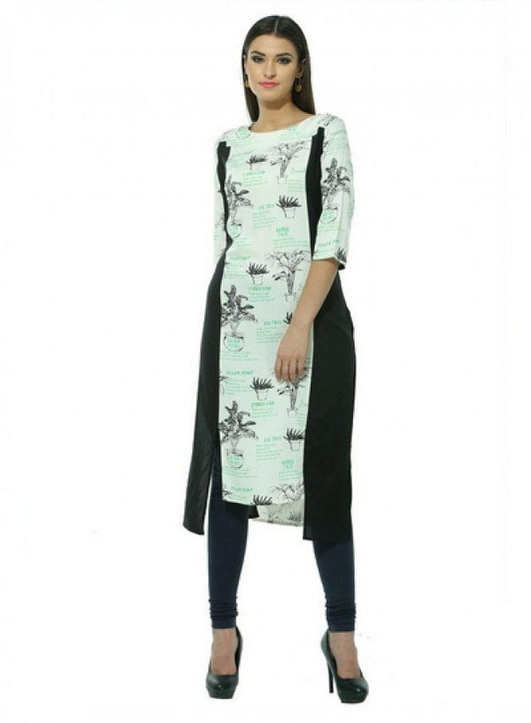 White Printed kurta