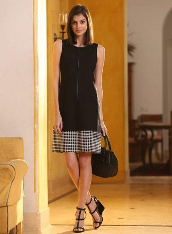 Black Printed Sleeveless Dress