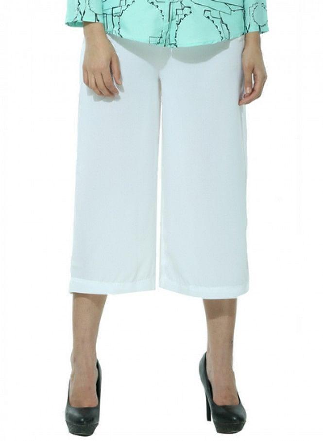 White Ankle-Length Pants - wforwoman