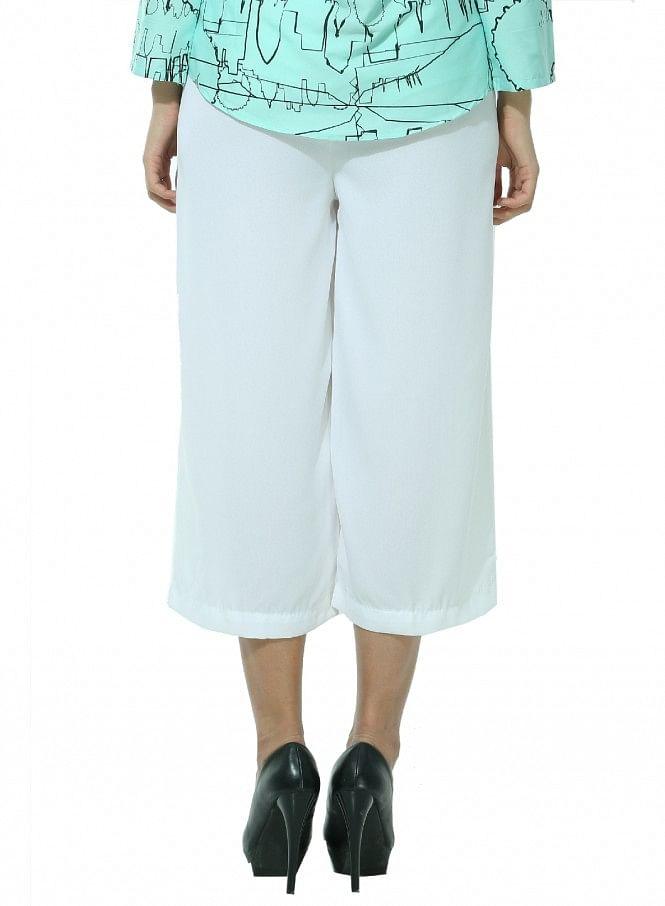 White Ankle-Length Pants - wforwoman