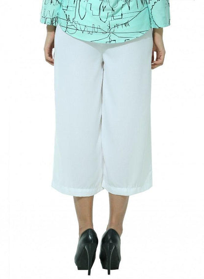 White Ankle-Length Pants - wforwoman