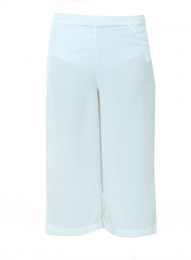 White Ankle-Length Pants - wforwoman