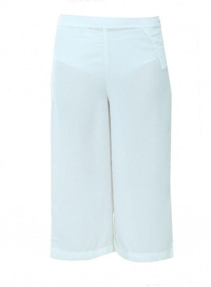 White Ankle-Length Pants - wforwoman