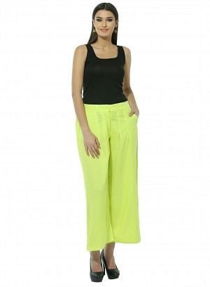 Green Ankle-Length Pants