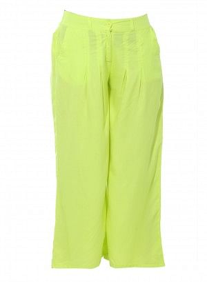 Green Ankle-Length Pants