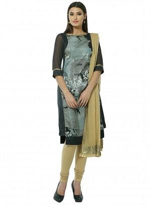 Grey Embellished kurta