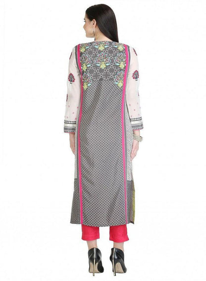 Multicolor 3/4 Sleeve Printed kurta - wforwoman