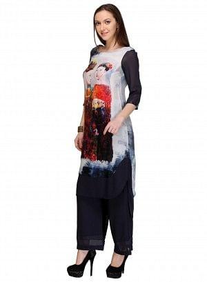 Multicoloured Embellished kurta - wforwoman