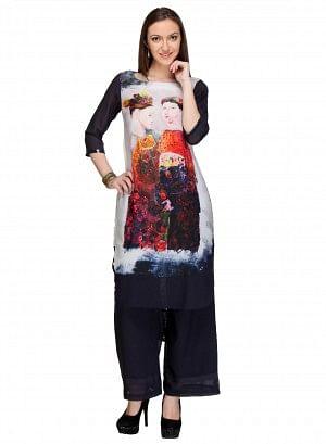 Multicoloured Embellished kurta - wforwoman