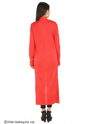 Peach-coloured Long Cardigan