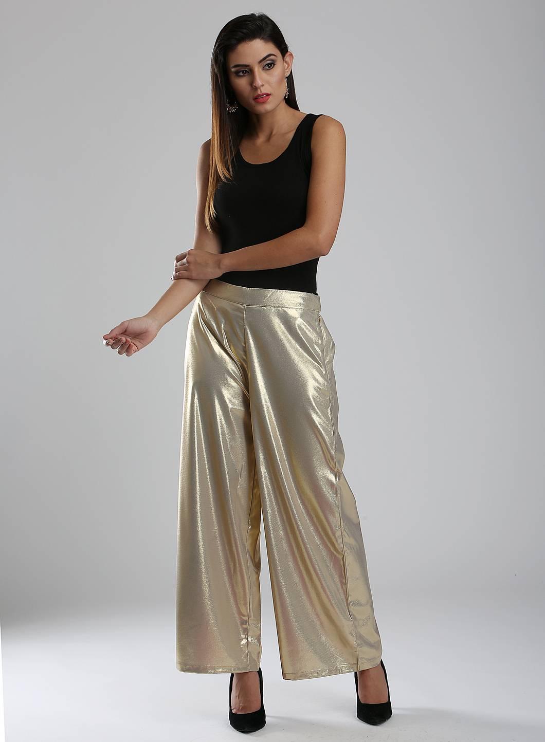 Golden Shimmery Pants - wforwoman