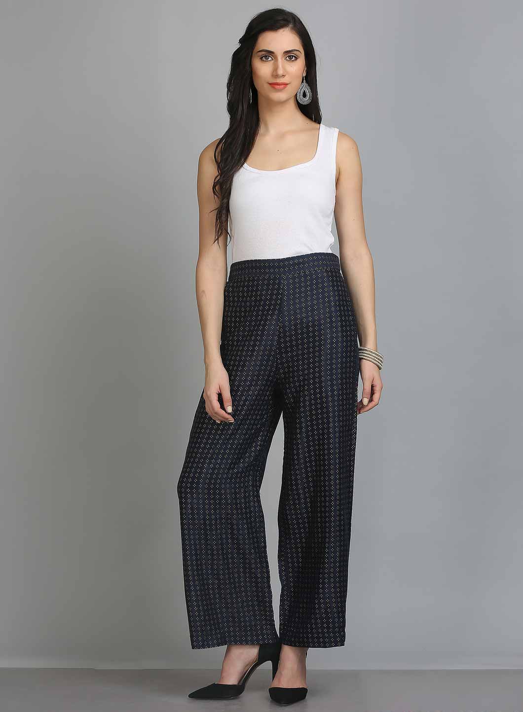 Black Printed Pants - S