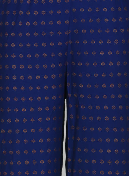 Blue Printed Parallel Pants
