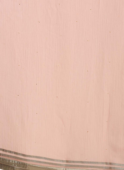 Pink Dupatta With Golden Border