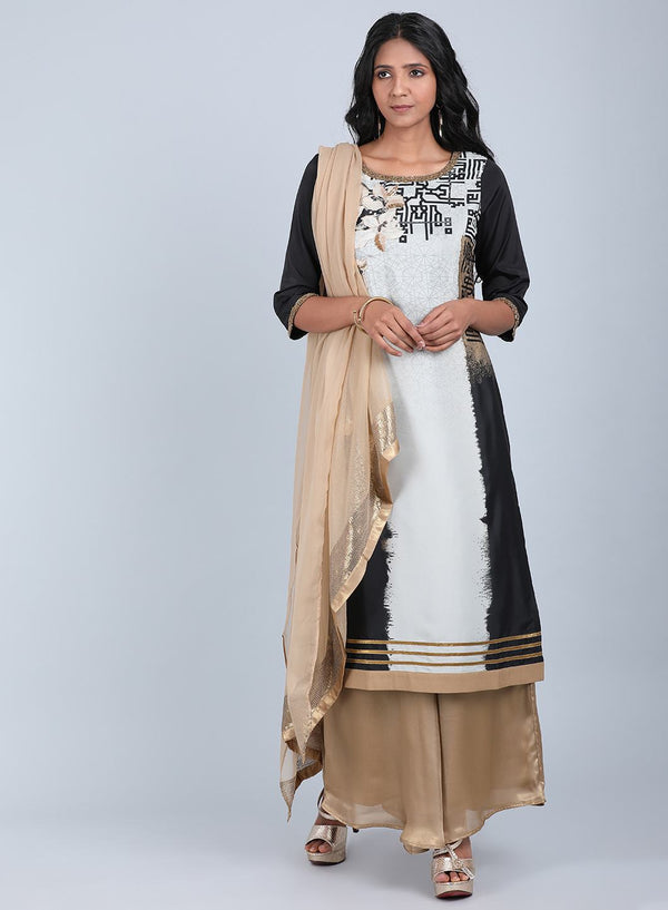 Black & White Printed kurta