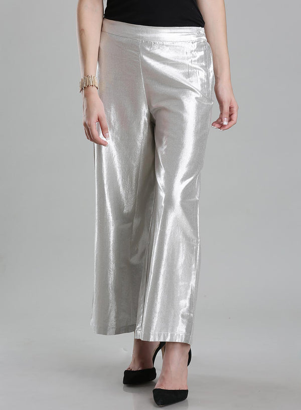 Silver Shimmery Festive Slim Pants