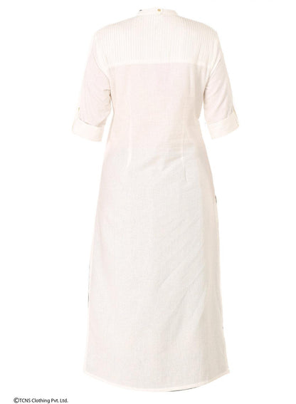 White 3/4 Sleeve kurta - wforwoman