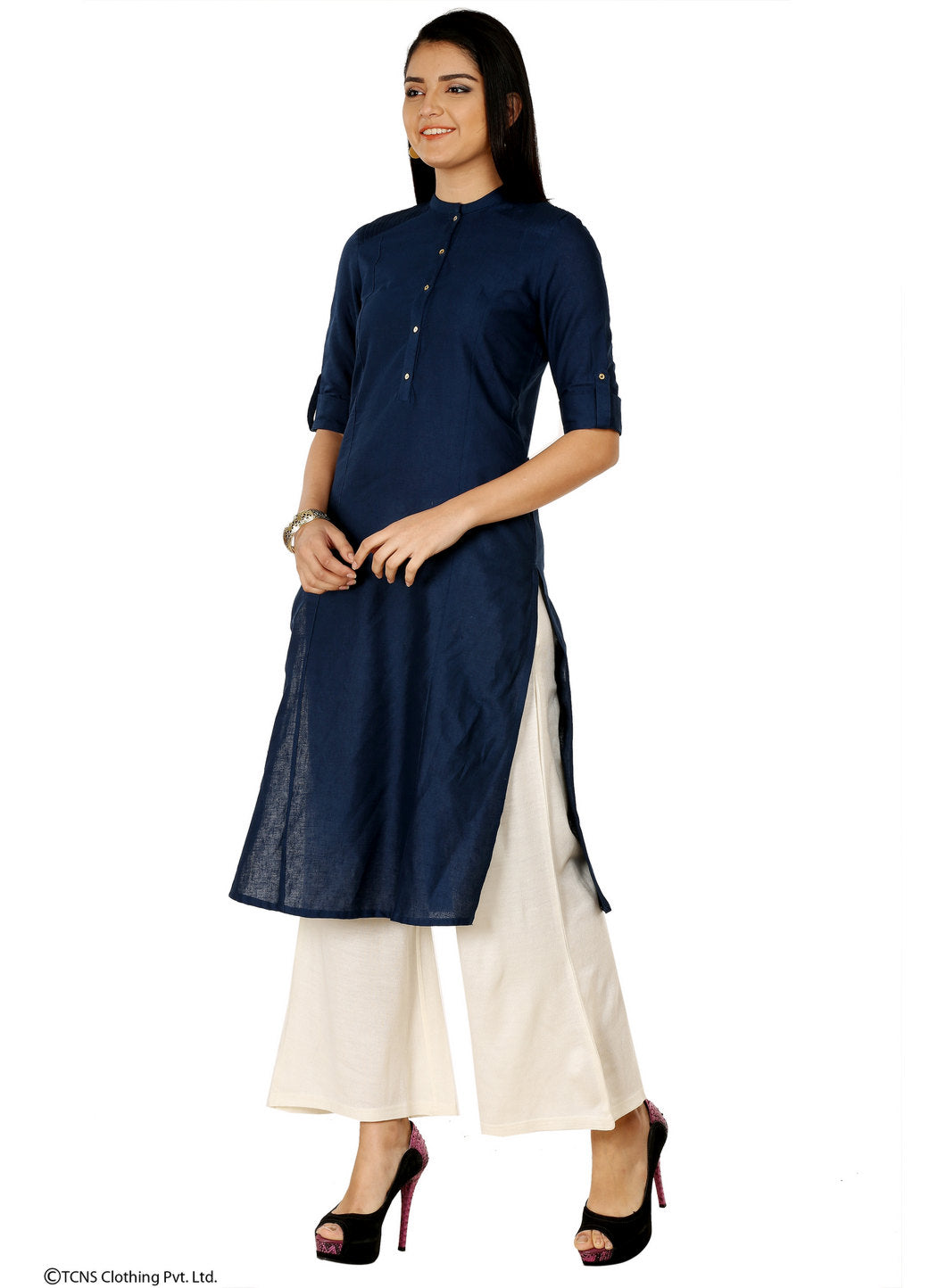 Blue 3/4 Sleeve kurta