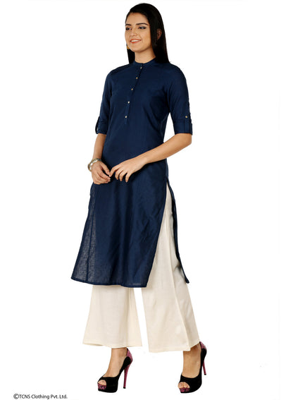 Blue 3/4 Sleeve kurta