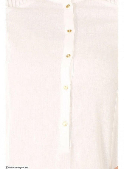 White 3/4 Sleeve kurta - wforwoman
