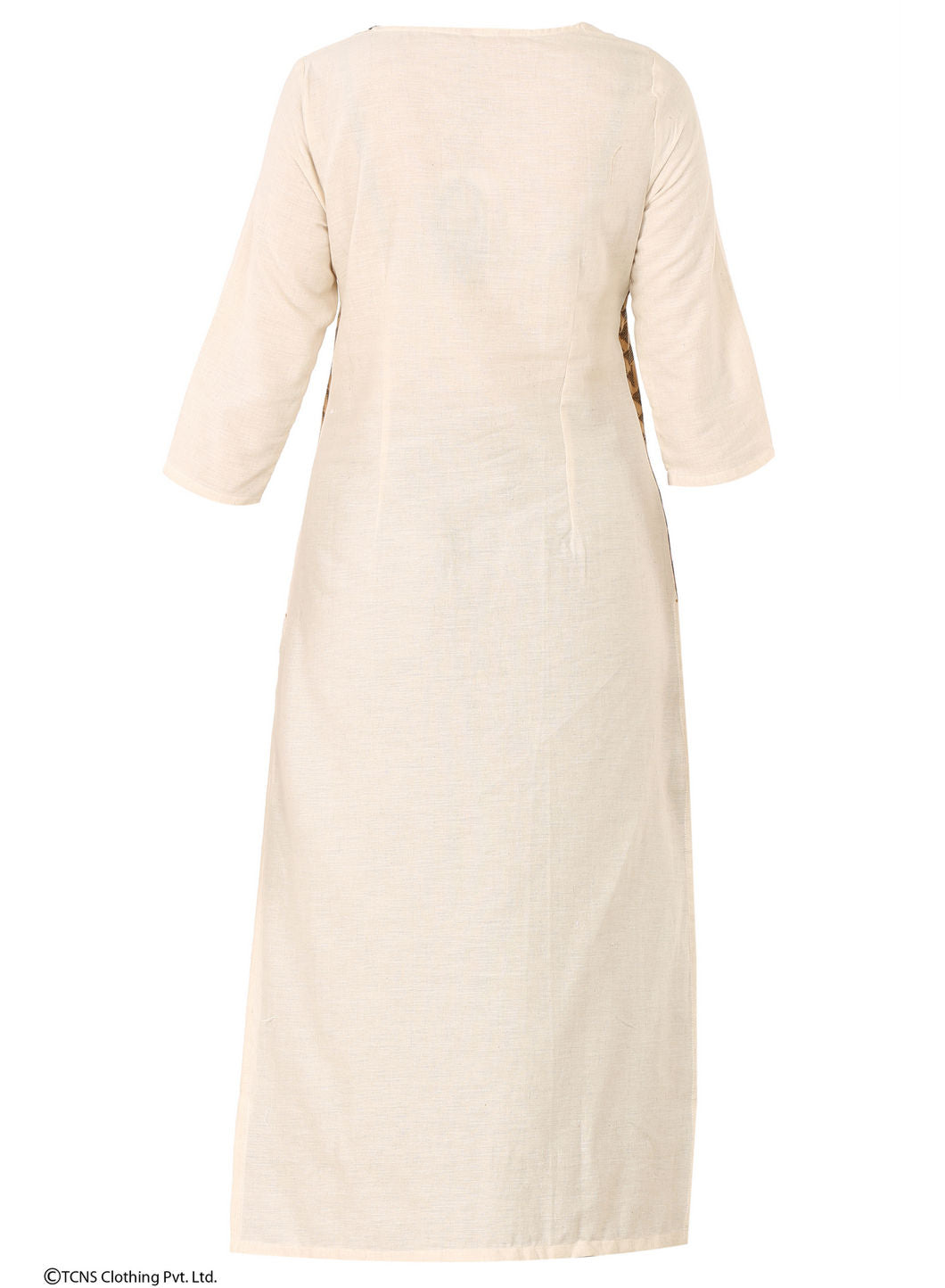 Off-White Printed 3/4 Sleeve kurta