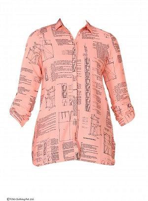 Pink Printed Full Sleeve Top - wforwoman
