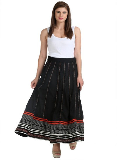 Black Printed Skirt