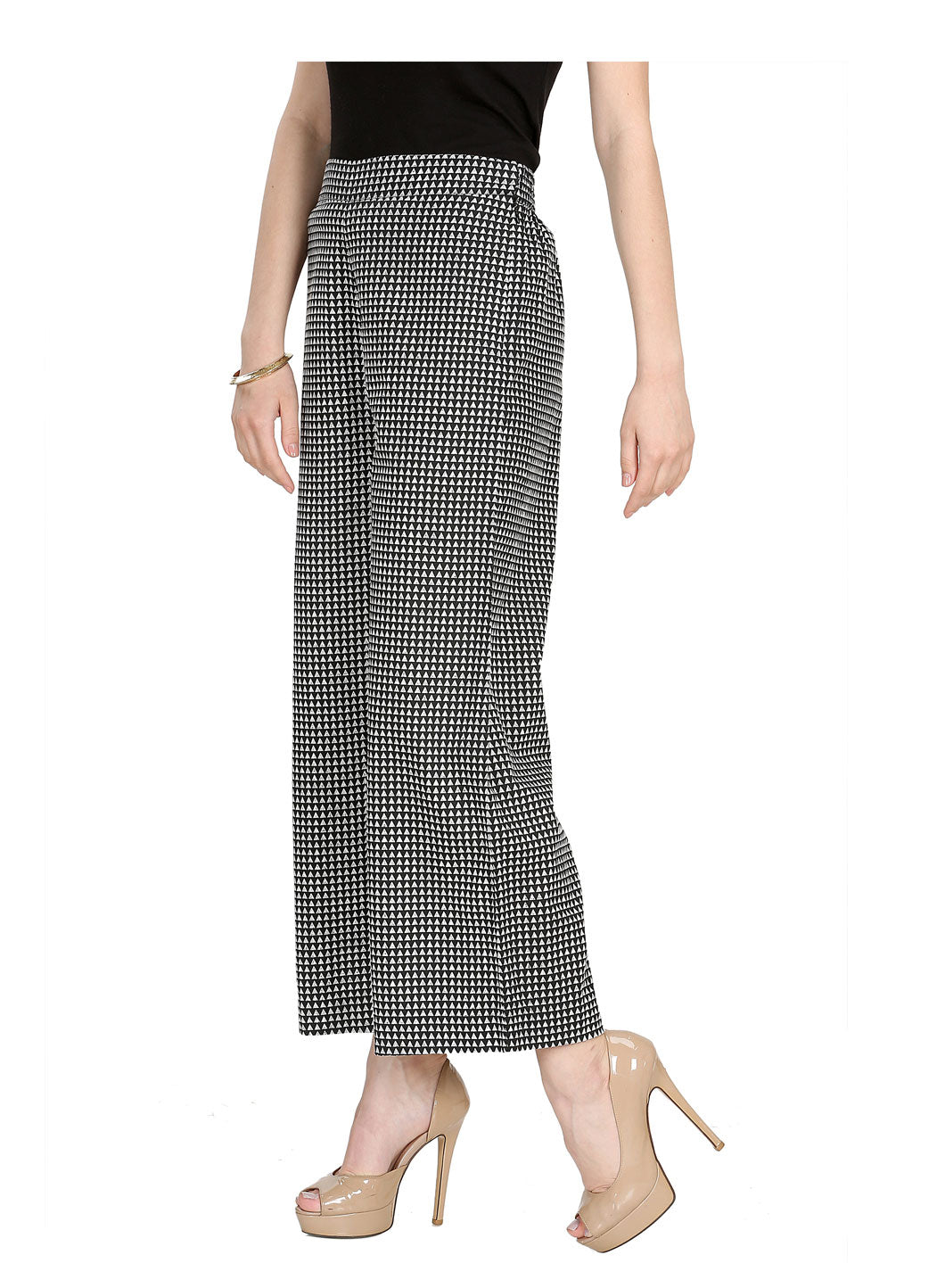 Black &amp; White Printed Pants