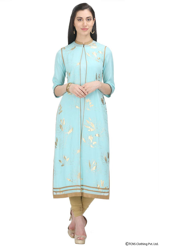 Light Blue 3/4 Sleeve kurta