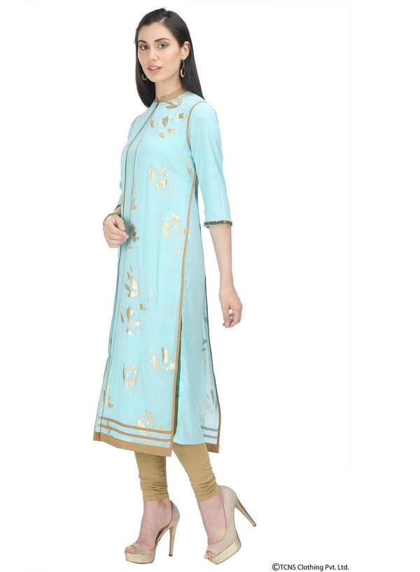 Light Blue 3/4 Sleeve kurta