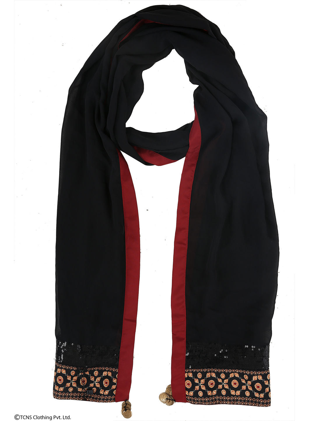 Black Printed Dupatta
