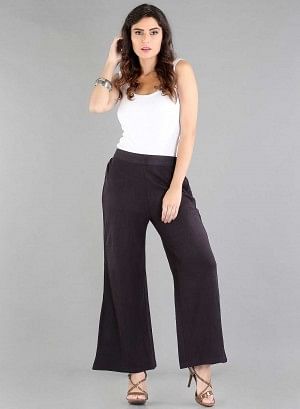 Black Solid Palazzos
