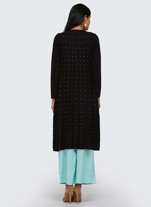 Black Flared Cardigan