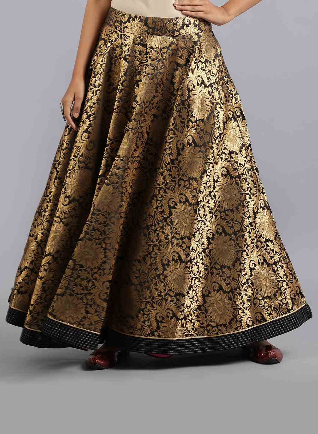 Black Jacquard Skirt