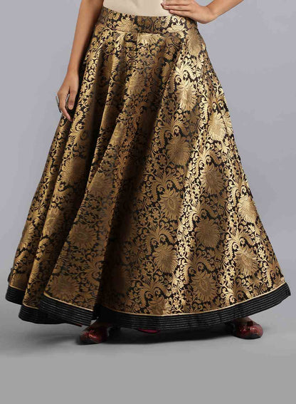 Black Jacquard Skirt