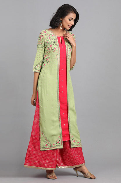 Blue Round Neck Embellished kurta Set - wforwoman