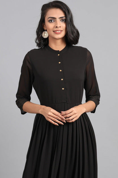 Black &amp; Golden Kaleido kurta Dress - wforwoman