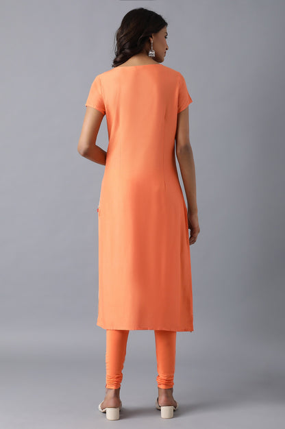 Multicolor Round Neck Printed kurta