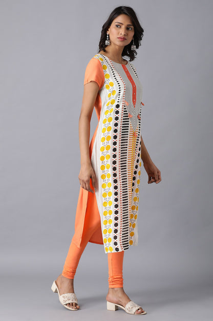 Multicolor Round Neck Printed kurta